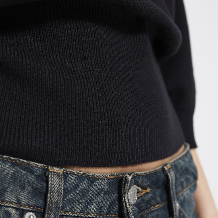 Off-shoulder knit sweater "Adriana" Black